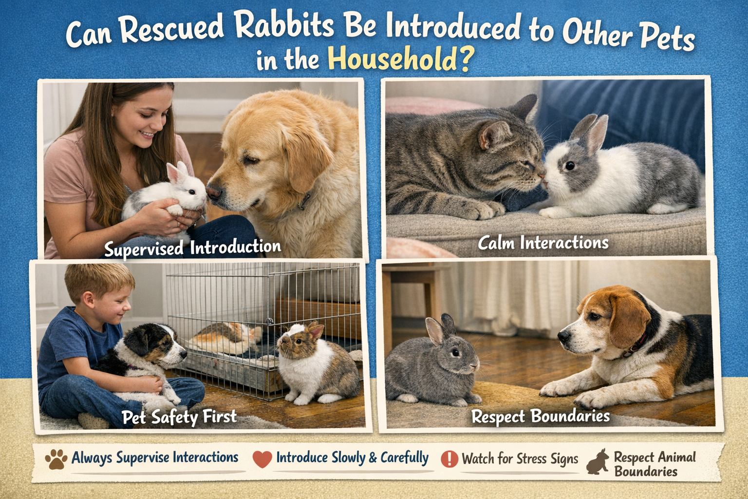Can Rescued Rabbits Be Introduced to Other Pets in the Household?