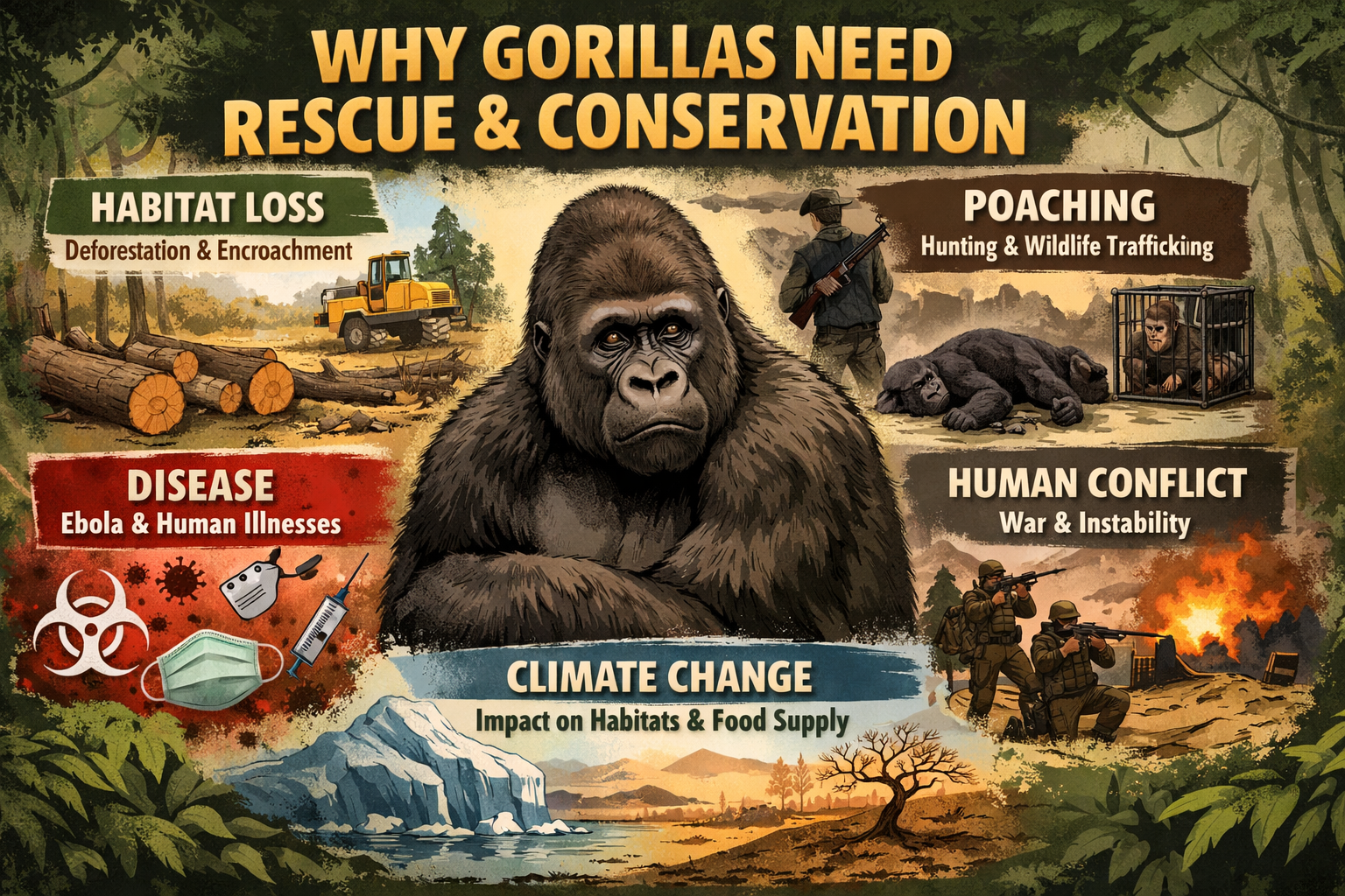 Why Do Gorillas Face Threats That Require Rescue and Conservation Efforts?